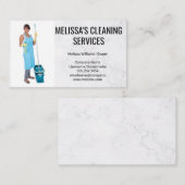 Maid Holding Mop Visitenkarte (Vorne/Hinten)