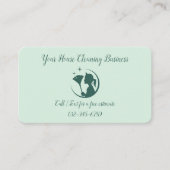 Maid House Cleaning Green Photos QR Code Visitenkarte (Vorderseite)