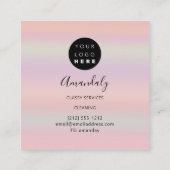 Maid House Cleaning Office Services Logo Rose Pink Quadratische Visitenkarte (Rückseite)