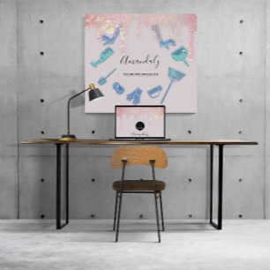 Maid House Clearing Services Logo Ombre Blue Quadratische Visitenkarte