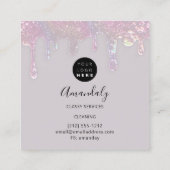 Maid House Clearing Services Logo Ombre Lila Quadratische Visitenkarte (Rückseite)