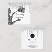 Maid House Clearing Services Logo Silver Gray Trop Quadratische Visitenkarte (Vorne/Hinten)