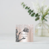 Maid House Clearing Services Logo Silver Tropfen B Quadratische Visitenkarte (Stehend Vorderseite)