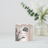 Maid House Clearing Services Logo Silver Tropfen G Quadratische Visitenkarte (Stehend Vorderseite)