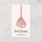 Maid HouseKeeping Services Rose Gold Glitzer Mop Visitenkarte (Vorderseite)