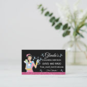 Maid Janitorial Cleaning Service Business Cards Visitenkarte (Stehend Vorderseite)