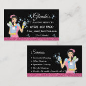 Maid Janitorial Cleaning Service Business Cards Visitenkarte (Vorne/Hinten)