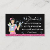 Maid Janitorial Cleaning Service Business Cards Visitenkarte (Vorderseite)