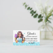 Maid Janitorial Cleaning Service Business Cards Visitenkarte (Stehend Vorderseite)