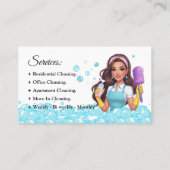 Maid Janitorial Cleaning Service Business Cards Visitenkarte (Rückseite)