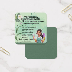 Maid Janitorial Lady Business Card Haus Reinigung