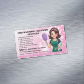 Maid Janitorial Lady Business Card Haus Reinigung Magnetische Visitenkarte (Beispiel)