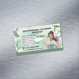 Maid Janitorial Lady Business Card Haus Reinigung Magnetische Visitenkarte
