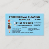 Maid Janitorial Lady Business Card Haus Reinigung Visitenkarte (Vorderseite)