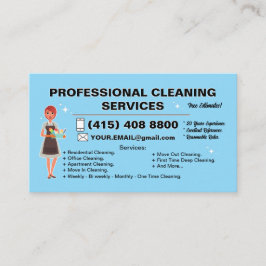 Maid Janitorial Lady Business Card Haus Reinigung Visitenkarte
