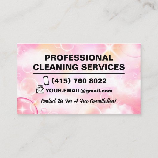 Maid Janitorial Lady Business Card Haus Reinigung Visitenkarte (Rückseite)