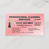 Maid Janitorial Lady Business Card Haus Reinigung Visitenkarte (Vorderseite)