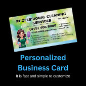 Maid Janitorial Lady Business Card Haus Reinigung Visitenkarte
