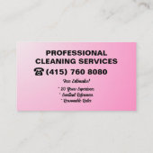 Maid Janitorial Lady Business Card Haus Reinigung Visitenkarte (Rückseite)