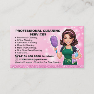 Maid Janitorial Lady Business Card Haus Reinigung Visitenkarte