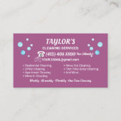 Maid Janitorial Lady House Cleaning Service Blubbl Visitenkarte (Vorderseite)