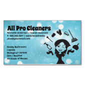 Maid Juggling Reinigungsmittel Magnetische Visitenkarte (Vorderseite)