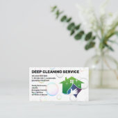 Maid | Logo für Reinigungsdienste | Blasen Visitenkarte (Stehend Vorderseite)