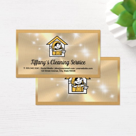 Maid-Logo | Spray-Flasche-Logo | GLITZERN (Schreibtisch)