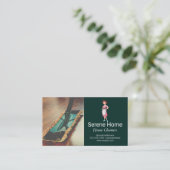 Maid Mopping Hardwood Floor Visitenkarte (Stehend Vorderseite)