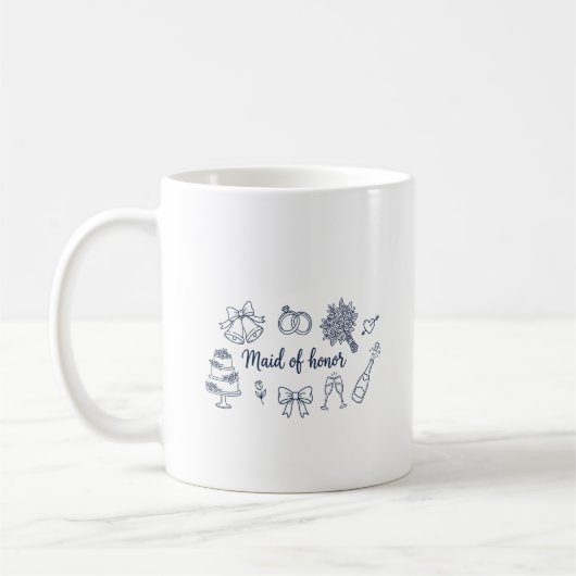 Maid of Honor Bridesmaid Bridal Party Wedding Kaffeetasse (Links)