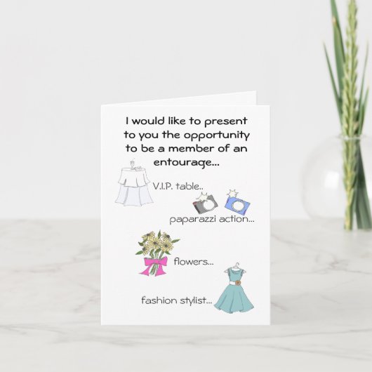 Maid of Honor/Entourage Einladung (Vorderseite)