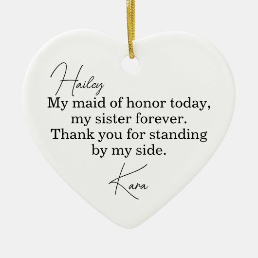 Maid of Honor Gift - Personalized Wedding Ornament (Vorne)