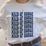 Maid of Honor Navy Blue Matching Bridal Party  Sweatshirt<br><div class="desc">Are you looking for the perfect bachelorette party outfit? Look no further than our personalized navy blue Maid of Honor crewneck sweatshirts! They're perfect for a group of friends getting ready for their big day. Plus, they come in a matching set so your bridal party will look amazing together. So...</div>