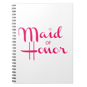Maid of Honor Retro Script Pink Notizblock