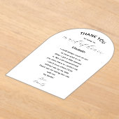 Maid of Honor Thank You Poem from Bride Acryleinladungen (Ablage )