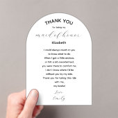 Maid of Honor Thank You Poem from Bride Acryleinladungen (Insitu (Handheld))