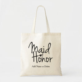 Maid of Honor Wedding Bag Budget Canvas Tote Tragetasche