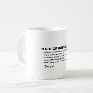 Maid of Honour Definition Card – Funny & Heartfelt Kaffeetasse
