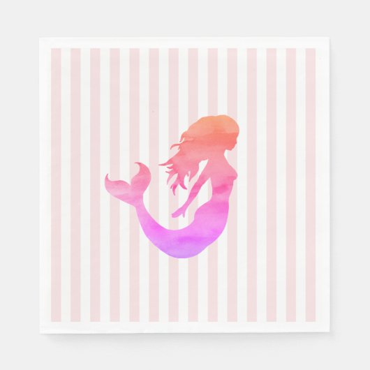 Maid Painting Pink Stripe Pastel Serviette (Vorderseite)