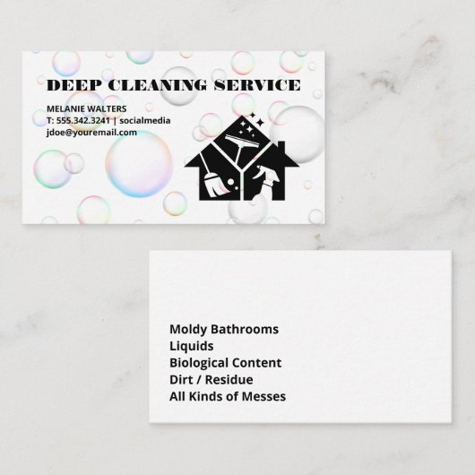 Maid | Reinigungsdienst | Seifenblasen Visitenkarte (Vorne/Hinten)