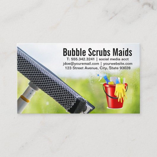 Maid | Reinigungsfenster Visitenkarte (Vorderseite)