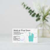 Maid | Reinigungsservice-Logo | Seifenblasen Visitenkarte (Stehend Vorderseite)
