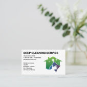 Maid | Reinigungsservice-Logo Visitenkarte (Stehend Vorderseite)