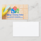 Maid Scrubbing Badezimmer Tiles | Reinigungs-Icons Visitenkarte (Vorne/Hinten)