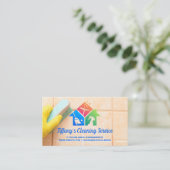 Maid Scrubbing Badezimmer Tiles | Reinigungs-Icons Visitenkarte (Stehend Vorderseite)