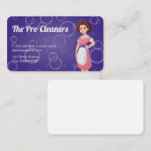 Maid Service | Cleaning Lady | Soap Bubbles Visitenkarte (Vorne/Hinten)