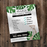 Maid Service-Marmor des Botanischen Hauses Flyer<br><div class="desc">Moderne Hausreinigung Haushaltshilfe Service Trendy Marmor botanische Flyer.</div>