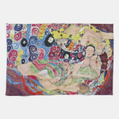 Maiden (Jungfrau), Gustav Klimt, Vintager Jugendst Geschirrtuch (Horizontal)