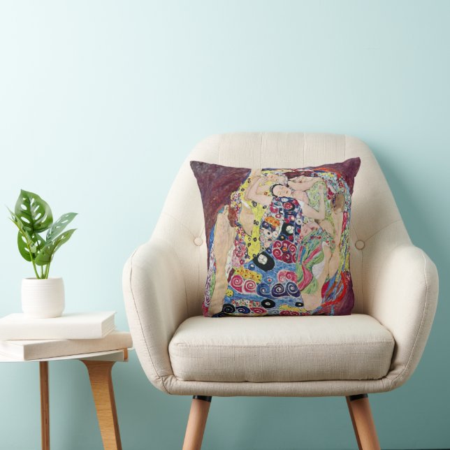 Maiden (Jungfrau), Gustav Klimt, Vintager Jugendst Kissen (Stuhl )