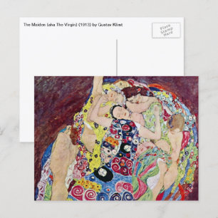 Maiden (Jungfrau), Gustav Klimt, Vintager Jugendst Postkarte